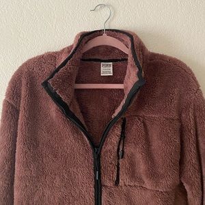 Victoria secret Sherpa dark magenta half zip